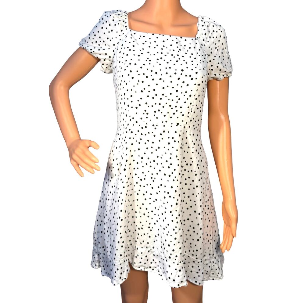 LOFT Black and White Polka Dot Mini dress
